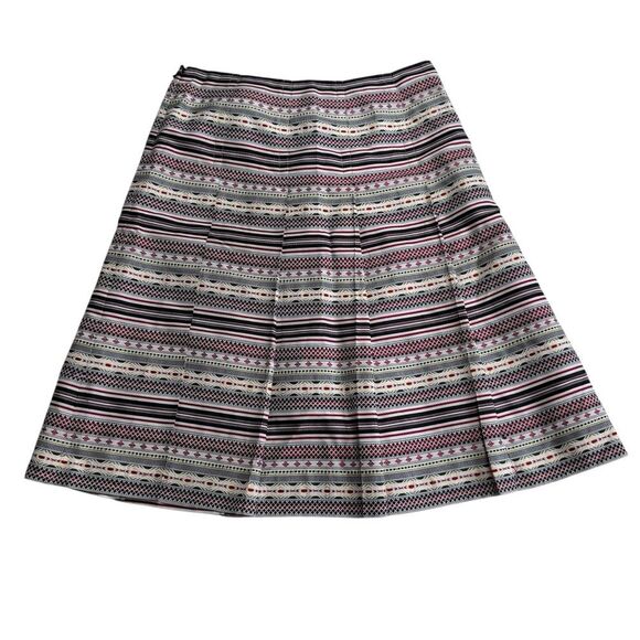 Nine West Silk Blend Pleated Side Zip Lined Skirt Sz 8 - Picture 9 of 12